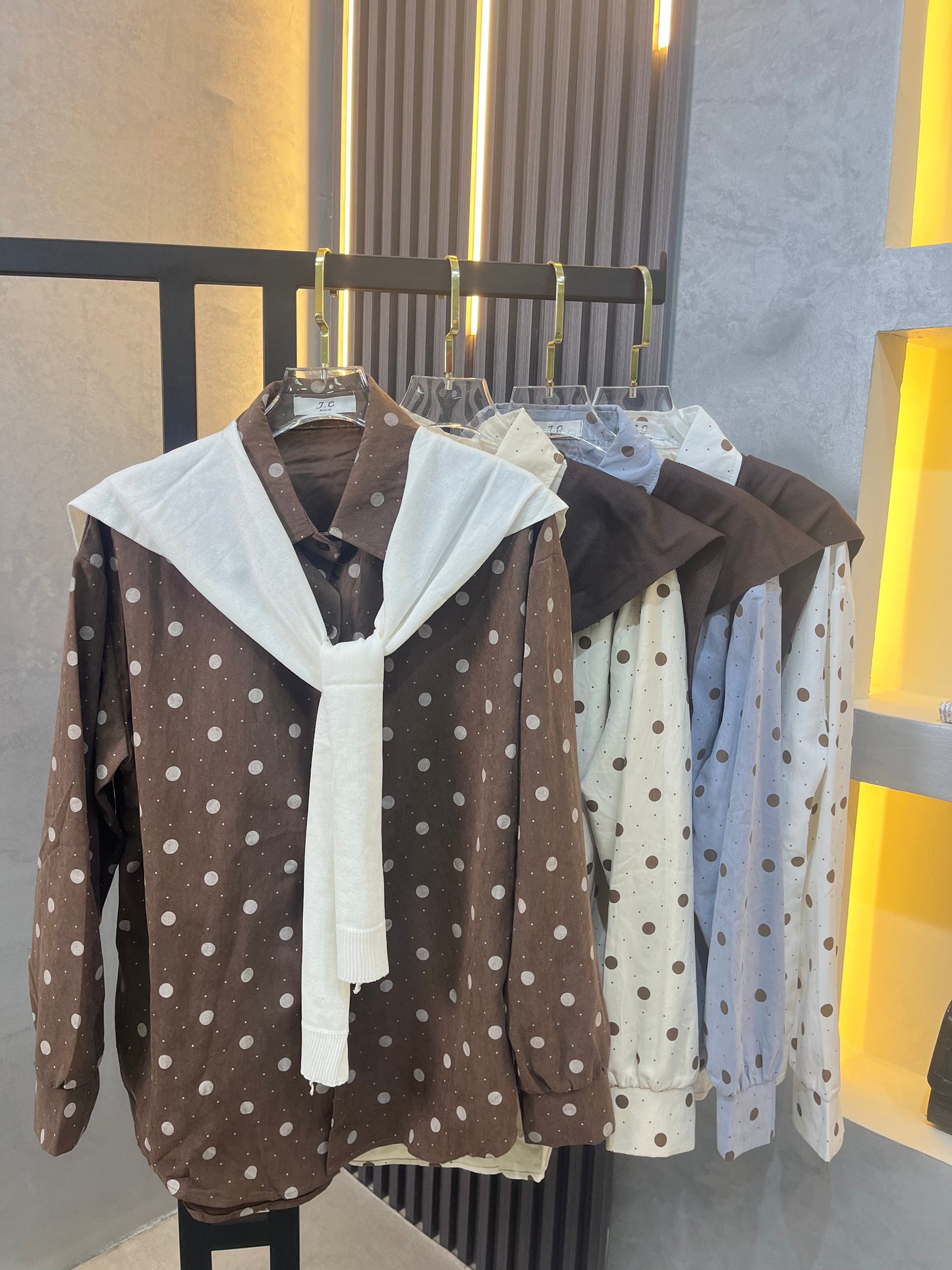Polka Dot Linen Chemise