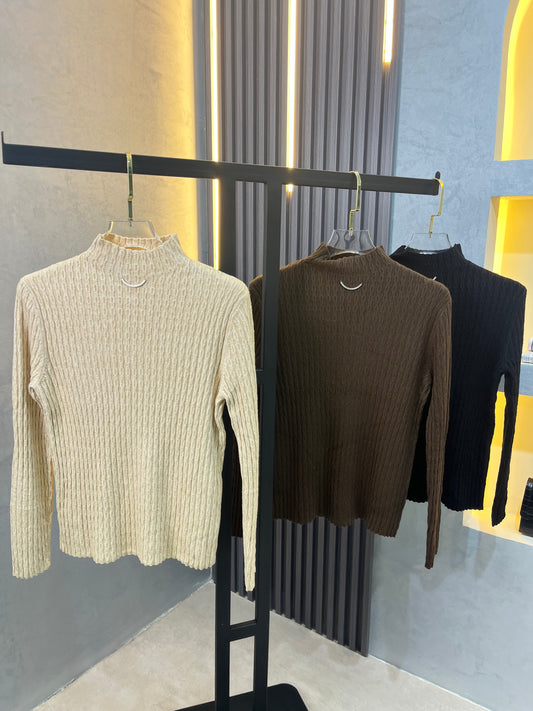 Soft High Neck Wool Top
