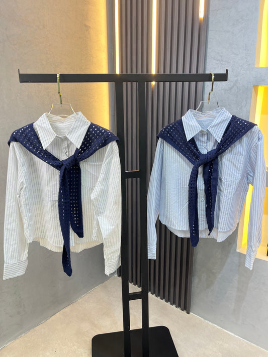 Cotton Chemise With Scarf