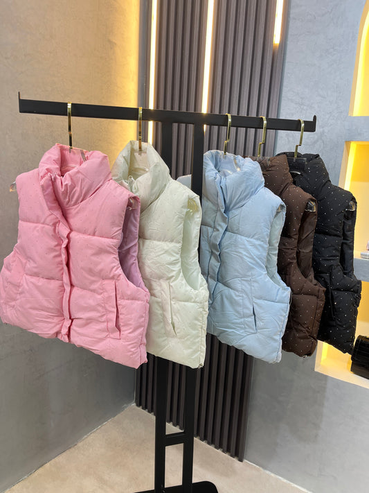 Puffer Vest With Stras