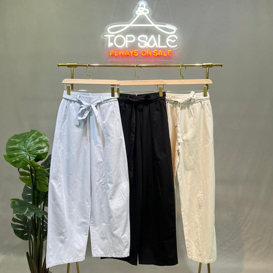 Pants Linen With Ribbon