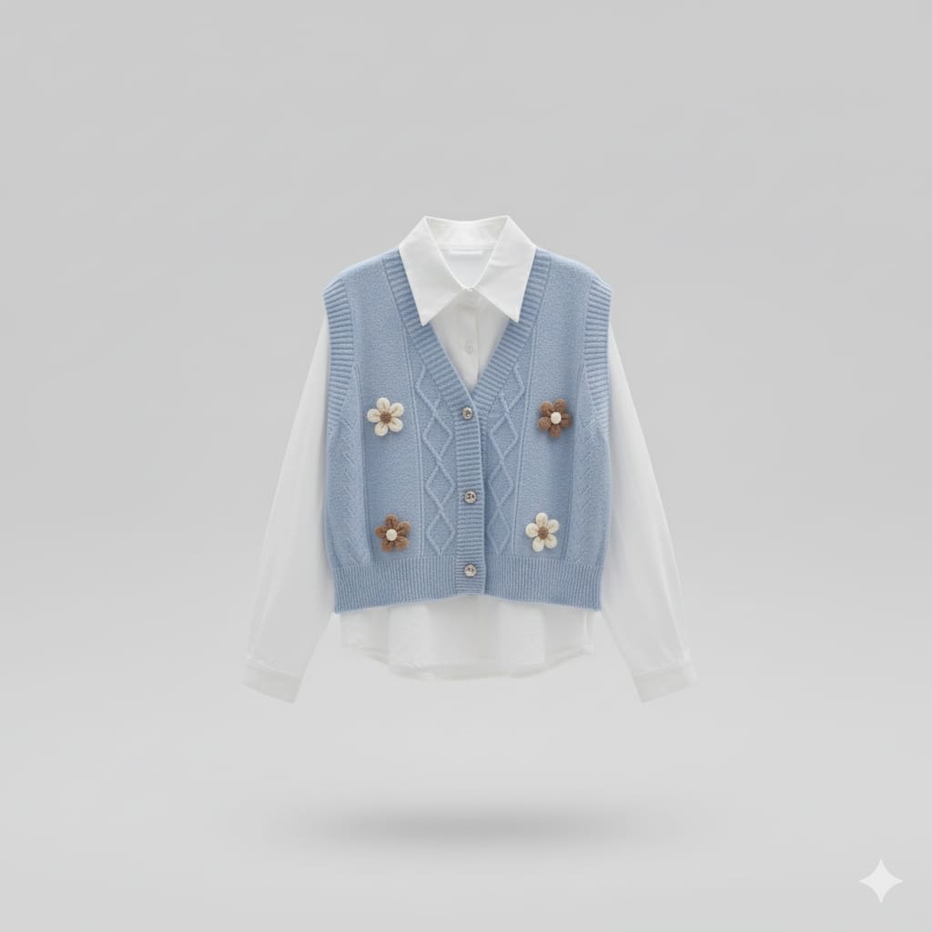 Wool Vest With Chemise