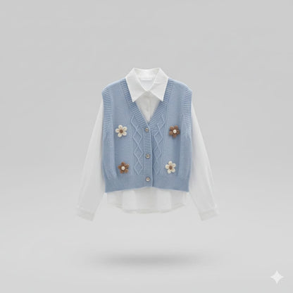 Wool Vest With Chemise