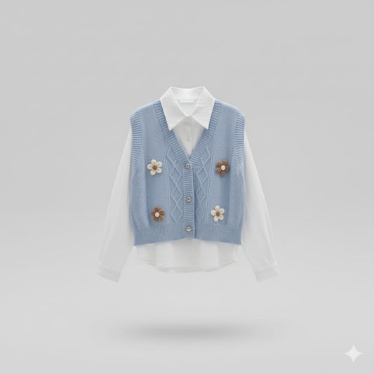 Wool Vest With Chemise