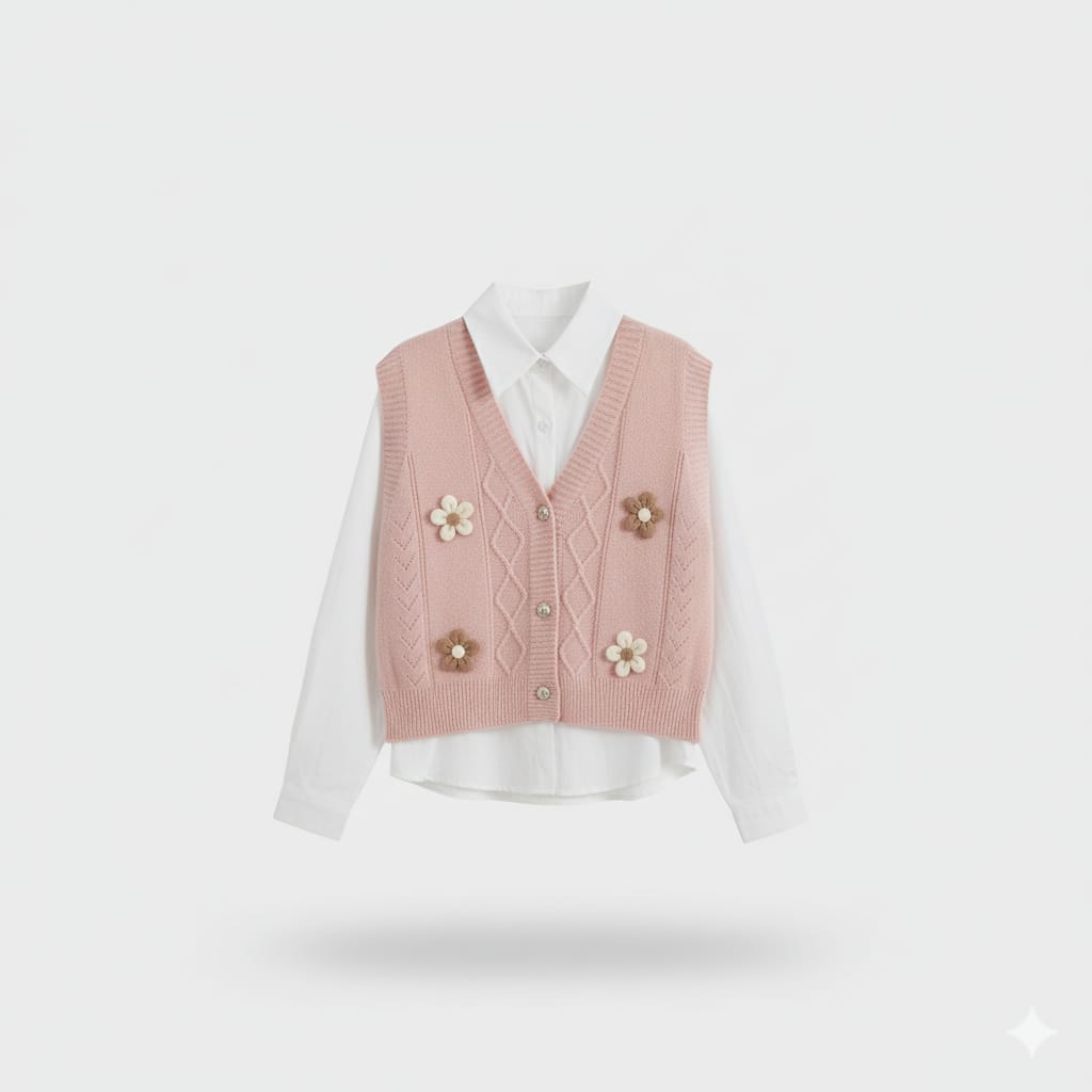 Wool Vest With Chemise